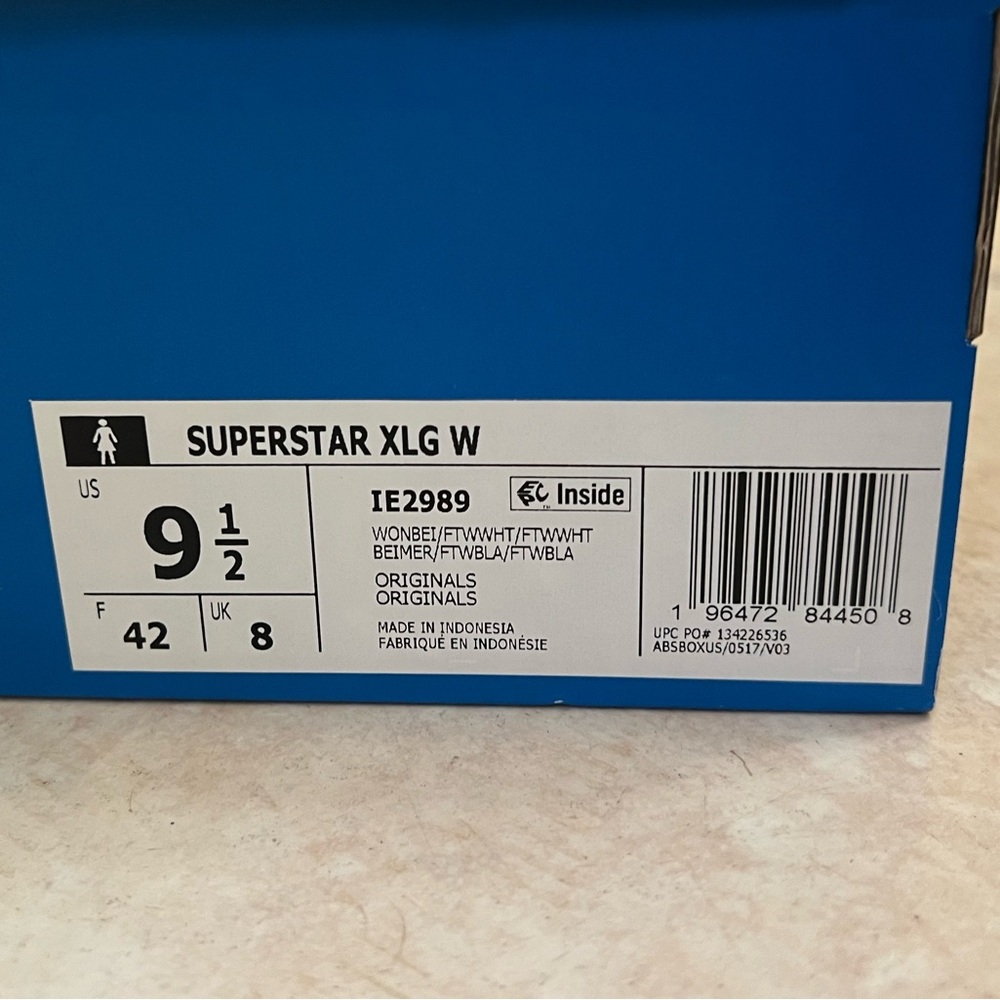 Adidas Superstar XLG Shoes - Wonder Beige / Cloud White / Size: 9.5 - Picture 7 of 7